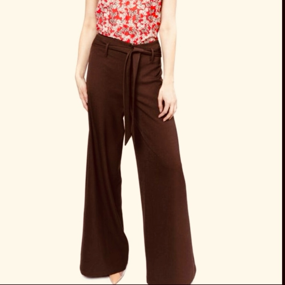 NEW JB Julie Brown NYC High Rise Pants Brown Wide Leg size 2 - Picture 2 of 5